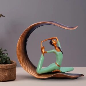 Graceful Yoga Meditation Sculpture – Artistic Resin Figurine for Home & Office Decore (L-27cm,B-10cm,H-24cm)